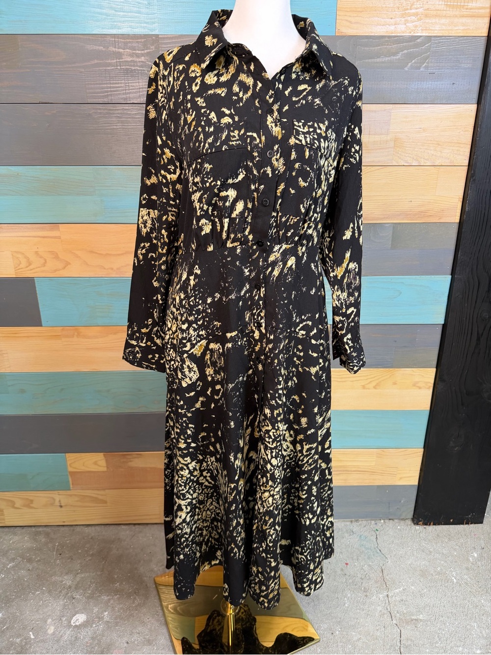 bohme Justice Abstract Midi Dress Boho Peasant Modest Dress